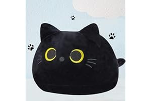 JOCCIK Gatos Negro Suave Peluche Almohada Muñeco de Peluche Navidad Fiesta de Cumpleaños Regalo