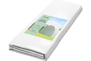Outsunny Bâche de Rechange Serre Tunnel 18 m², bâche 6 x 3 x 2 m PE Anti-UV imperméable 12 fenêtres + Porte Enroulable zippée Blanc