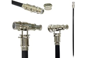 NAUTICAL REPLICA HUB Bastone telescopio indiano tre pieghe in legno bastone da passeggio forte e bella