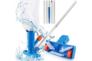 Aspirador de Piscina, dellyy Aspiradora de Fondo de Piscina, Kit de Limpieza Piscina, Limpiafondos Pequeño con Bolsa Filtrante para Piscinas, Spas, Fuentes, Bañeras de Hidromasaje, Etc