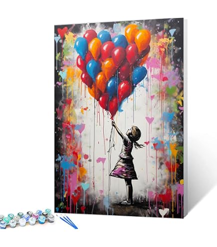 Tucocoo Kit de peinture par numéros avec pinceaux et pigments acryliques sur toile pour adultes, image