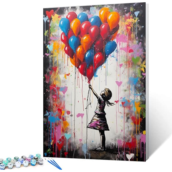 Kits de peinture par numéros pour adultes débutants peinture acrylique à faire soi-même avec pinceaux, peinture pigmentée, dessin sur toile à l'huile