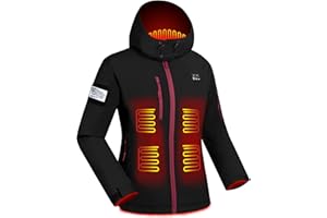 Gohero Beheizte Damenjacke mit 10.000-mAh-Akku – wiederaufladbare beheizte Damenjacke mit 6 Heizzonen zum Wandern