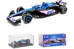JODIYAAH Bburago 1/43 F1 2023 Alpine F1 Team A523 10# Pierre Gasly Modèle de voiture en alliage moulé sous pression Cadeau de collection (Alpine A523 10# avec conducteur)