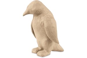 Décopatch - Ref SA116O - Penguin - Papier Maché Object to Decorate - 14 x 14 x 20cm - Decorate with Décopatch Papers & PaperPatch Glue, Glitter, Paints