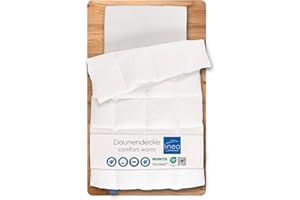 ‎BÖHMERWALD LINEA by böhmerwald - comfort - kuschlige Daunendecke warm, 135x200, 90% Daunen / 10% Federn Klasse 1, Allergiker geeignet, waschbar bis 60 °C, in Deutschland produziert