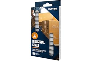 LYRA Gessetti industriali, colore bianco, scatola con 12 gessetti