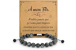 SERENEGLOW Cadeau Fete Des Grands Peres Grand Mère Maman Mamie Papa Parents Bracelet Pierre Naturelle Cadeau Fete Des Peres Fete Des Meres Marraine Sœur Tata Fille Collègues Couple Parrain Frère Tonton Fils