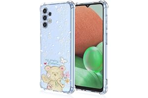 RankOne Funda para teléfono Adecuado para Samsung Galaxy A32 4G (6.4" Inches) Carcasa con Patrón de Dibujo en Color de Silicona Transparente de TPU - Oso De MuñEca