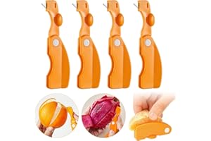 Pelador,Bootoow 4Pcs Pelador De Frutas,Pelador De Cítricos Pelador De Naranja Pelador De Limón Pelador De Verduras Pelador Profesional,Pelador De Plástico,Herramienta De Cocina,Pelador Universal