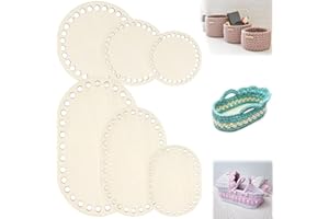 ASSRECT 6 PCS Wooden Crochet Basket Base, Oval and Circle Blank Crochet Bag Bottom, Crochet Knitting Wooden Base for DIY Craft Weaving Basket Making Supplies Home Decoration