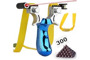 PZCC Professionale Super Clip Slingshot con Fascia Elastica, Attrezzature Sportive in Set con Gomma di Ricambio e Sfere di Argilla. (Resina Blu)
