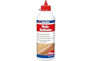 baufan Colle froide à bois 500g | pour tous types de bois | sans solvant | sèche transparent | aussi de la colle artisanale