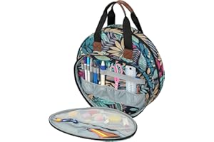 QIUPFGUT Garntasche,Garn-Organizer, Aufbewahrungstasche Wolle, Stricktasche, Aufbewahrungstasche für Garne,Basteltasche zum Häkeln,Stickerei Nähtaschen für Strickzubehör & Häkelprojekte(Laub)