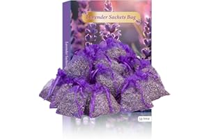 YTIan 20 Pack Lavender Sachets for Wardrobes, Drawers & Cars – Natural Dried Lavender Bags for Moth Repellent & Long-Lasting Freshness