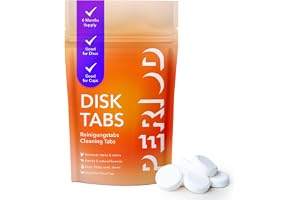 PERIOD Disk Tabs – naturlig rengöring för menstruationskoppar och menstruationsskivor – avlägsnar envisa fläckar och lukt utan att skada skivor och koppar – 6 månaders lager