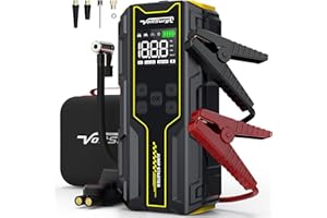VoltSurge Starthilfe Powerbank mit Kompressor, 150PSI 7000A Auto Starthilfe Powerbank, 12V Booster Auto Starthilfe(für 10.0L Benzin und 8.0L Dieselmotor) mit LED-Licht