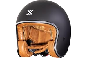 Shox Helmets Classic Solid Open Face Motorcycle Helmet ECE 22.06 Approved Unisex Scooter Moped Urban Crash Lid for City Commuting