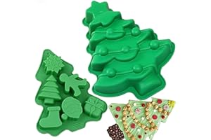 YITONGFU 2 Stampi Stampi Silicone Natale,Stampo Torta Natale, Stampo per Cioccolatini Natalizi,Stampo in Silicone Albero di Natale,Per Torte, Dessert, Cioccolato, Budino, Gelatina (B)