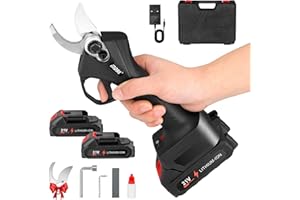 QCXWCJWD Electric Pruning Shears, Cordless Electric Scissors Max 30mm Cutting Diameter, Professional Garden Pruners with 2 Rechargeable 21V 2000mAh Battery for Pruning Trees Shrubs Fruit Trees (03)