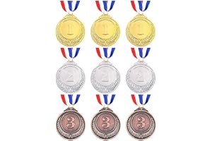 6 Pcs Gold Medals for Awards for Kids and Adults, 1st Place Metal Award Medals Olympic Style Winner Awards for Sports, Party, Tournaments, Prizes, Competitions, 2 Inches