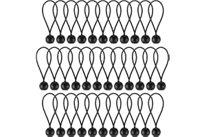 Hejo 35×svart Bungee Boule Tender (10 cm) elastiskt rep för bache, elastisk hållbar bärbar krok för banderoller, presenningar