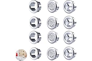 DYZOXA 12 PCS Sink Overflow Ring,Basin Overflow Insert Sink Hole Replacement Overflow Hole Round Basin Overflow Trim, Sink Hole Cap Drain Cap Cover Insert in Hole for Bathtub Kitchen Sink