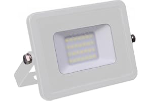 V-TAC 20W Waterproof Outdoor Security Floodlight with Samsung LED Body Glass IP65 3000K Warm White 1600 lumens, Die Cast Aluminium