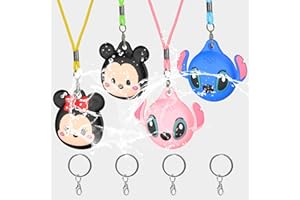 [4 Stück] Cartoon Schutzhülle für AirTag，MOWYEOK wasserdichte Air Tag-Halskette für Kinder, Verstellbarer versteckter AirTag Halter für Apple Air Tag Kids Case mit Schlüsselring