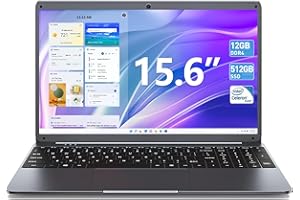 SGIN 15,6 Pouces Ordinateur Portable, 12 Go DDR4 512 Go SSD Windows 11 avec Intel Celeron N5095,1920 × 1080, 2,4/5.0G WiFi, USB 3.0, Bluetooth 4.2, Prend en Mémoire Extensible 512 Go TF
