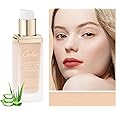 Oulac Foundation Full Coverage, Foundation for Mature Skin, Liquid Hydrating Make up Enriched with Aloe Vera, Shade: 03 Ivory 30 ml