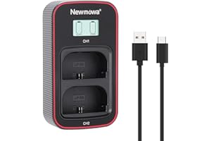 Newmowa caricatore doppio USB con display LCD intelligente per Canon LP-E6,LP-E6N,Canon EOS 5DS R, EOS 5DS, EOS 5D Mark IV, EOS 5D Mark III, EOS 5D Mark II, EOS 6D, EOS 7D, EOS 7D Mark II