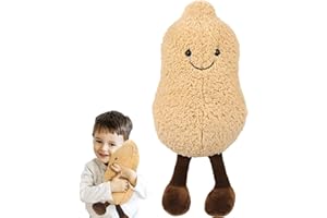 Funtery 35cm Erdnuss Plüschpuppe, Plüschpuppenkissen Süße Spielzeug Lächelnde Erdnuss Plüsch Puppe Kuscheltier Plüschtier Kissen Weiches Erdnuss Plüschspielzeug Lustiges kreatives Geschenk für Kinder
