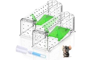 VCLOO Humane Mouse Traps Indoor Outdoor: Mouse Traps for indoor, Pets and Children Friendly, No Touch Release Mousetrap Includes Cleaning Brush, Washable, Reusable Rodent Mouse Trap No Kill (2, Green)