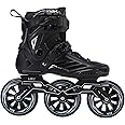 LIKU Black 3WD 110 Inline Skate,3 Wheels Racing Skate Unisex
