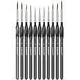 Detailing Paint Brush, 11 Pcs Miniature Paint Brushes with Triangular Handles, Art Paint Brushe for Acrylic Painting, Model, Face, Citadel, Figurine, Watercolor, Oil, Paint by Numbers Kit for Adults