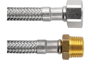 Sanitop-Wingenroth Armaturenschlauch für den Anschluss eines Wasserhahns | 3/8 x 3/8 Zoll x 2000 mm | Einseitiger Überwurf | Flexschlauch | Verbindungsschlauch | Anschlussschlauch Armatur | 19303 0