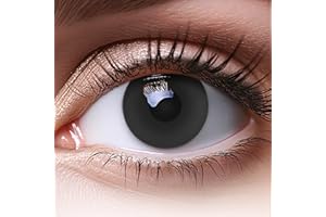 Meralens - Lenti a contatto colorate nero"Black Out" + GRATIS Portalenti (1 x 2 pezzi) - Spedizione Gratuita!