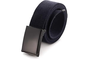 Mile High Life Dopasowany pasek płócienny o długości do 1,32 m z klapką i zapięciem wojskowym, Marine 1, 142cm