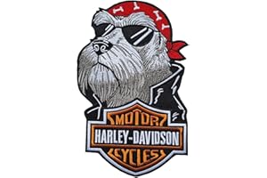SUMA SHOP Patch Harley Davidson Sznaucer Termoprzylepna Kurtka Motocyklowa Wymiary cm. 25 x 16