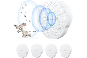 BUBBACARE Repellente Ultrasuoni 4Pack, Antizanzare Ultrasuoni Professionale, Repellente ad Ultrasuoni per Topi Elettromagnetico Efficace, Repellente per Zanzare,Topi,Formiche,Mosche, Ragni,Scarafaggi