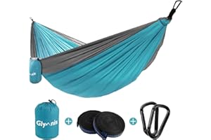 Glymnis Camping Hammock for 2 Person Nylon Lightweight Portable Double Hammock with Straps for Camping Backpacking Beach Garden