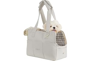 ONECUTE Sac de Transport pour Chat Chien Chiot Respirant et Pliable Sac de Voyage Sac à Bandoulière Sac à Main Chien pour Petit Animaux Capacité de Charge Jusqu'à 3 kg (Petit, Gris)