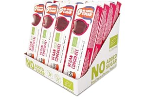 SUPER FUDGiO Lot de 16 barres chocolatées bio et sans sucre - Végétalien - Sans gluten - Snack chocolat sans sucre - Chocolat à la noix de coco