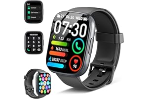 CILLSO Smartwatch Herren Damen, 1,95"HD Touch Fitnessuhr mit Telefonfunktion, Smart Watch Fitness Tracker mit Pulsmesser Schlafmonitor Schrittzähler, 110+Sportmodi, IP68 Wasserdicht Sportuhr für iOS Android