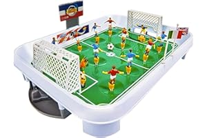 KRUZZEL Tischfußball Spielset XXL Fußballspiel Große Fußballspielzeug 22 Fußballspieler Scoreboard & Zubehör (Fahnen/Sticker) Kinder 21801