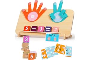 CAPGOOST Giocattoli di Matematica in Legno, Giochi Montessori, Giochi Matematici per Imparare a Contare, Addizione e Sottrazione, Apprendimento dei Numeri, Giocattolo Educativo Regalo per 3-6 Anni Bambini