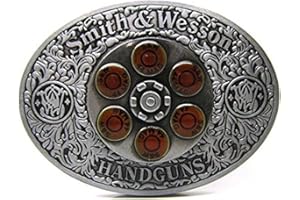 LKMY American Cowboy Western Belt Buckles For Men Silver Oval With Red Circle Rotate