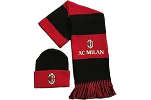 3R SPORT SRL Set Milan Sciarpa + Cuffia Ufficiale Kit Tubolare Berretto Cappello in Acrilico SETMITFA2210CUFRN2142