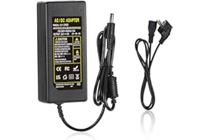 MEIYUE Adaptador de Fuente de alimentación 24V 6A, Fuente de alimentación LED 100-240V AC/DC Transformador de Salida DC 5.5mm x 2.1mm Fuente de alimentación Universal 24V 144W para 5050 3528 LED Strip